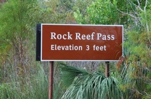 Sign for Rock Reef Pass in the Everglades Sign for Rock Reef Pass in the Everglades National Park