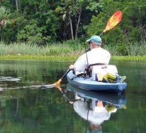 Kayak fishing Angler on the Cassahowitzka River (Photo by Mike Tones)