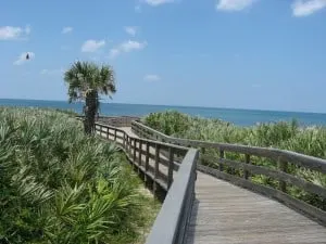 Beach access boardwalk to Apollo Beach, one of Florida's best beaches.