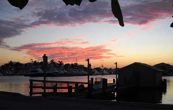 Sunset, Cap's Place, Broward County's oldest restaurant, Lighthouse Point