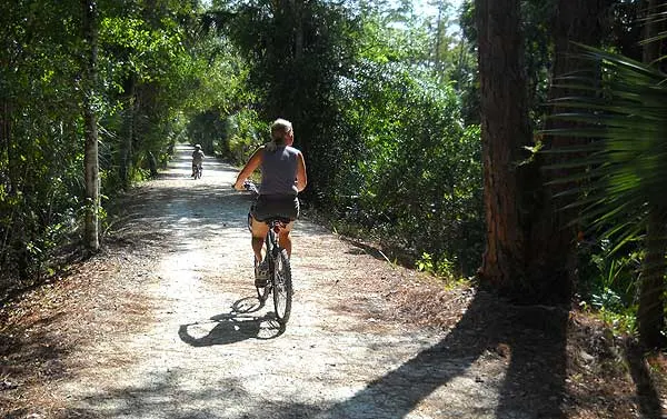 South Florida biking trails: A family biking at Riverbend park in Jupiter.