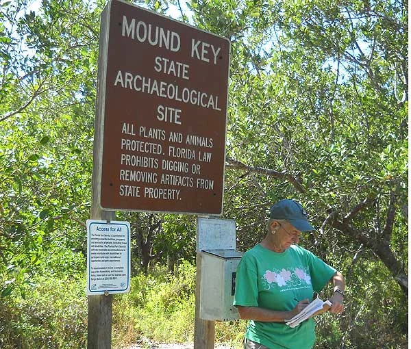 Mound Key Archaeological State Park sign