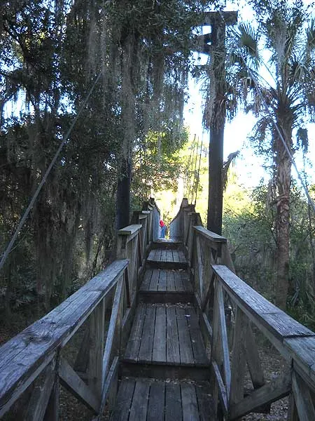 Suspension bridge at Paynes Creek Historic State Park