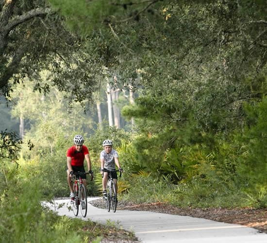 The 7-mile Starkey bike trail connects to the 42-mile-long Suncoast Trail