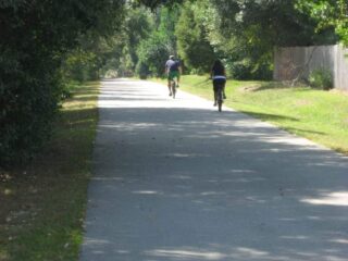 Couple enjoys weekday ride on the deserted Seminole Wekiva Trail