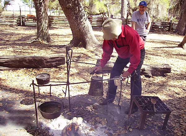 Best Florida camping: Lake Kissimmee State Park Cow Camp fire.