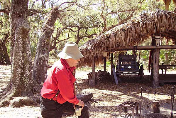 Lake Kissimmee State Park historic re-enactor at Cow Camp