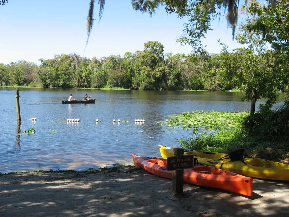 Kayakers on the St. Johns River at Blue Spring State Park