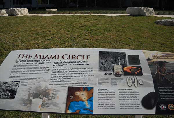 Sign for Miami Circle in Miami Circle Park