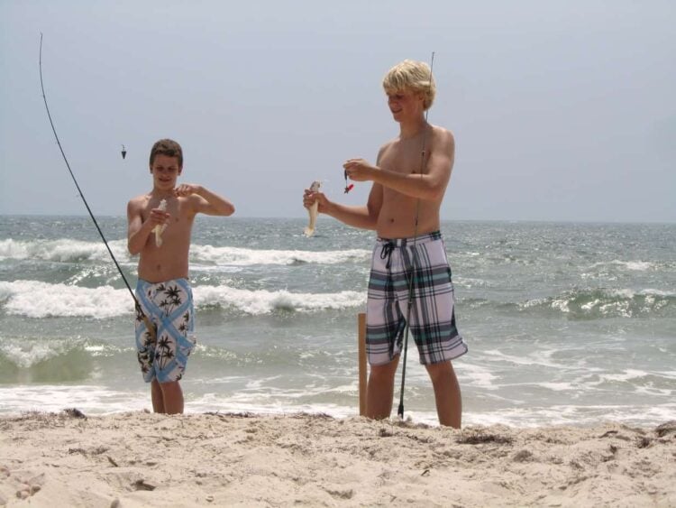 Beach camping in Florida: Living the dream 1 Catching whiting in the surf on St. George's Island