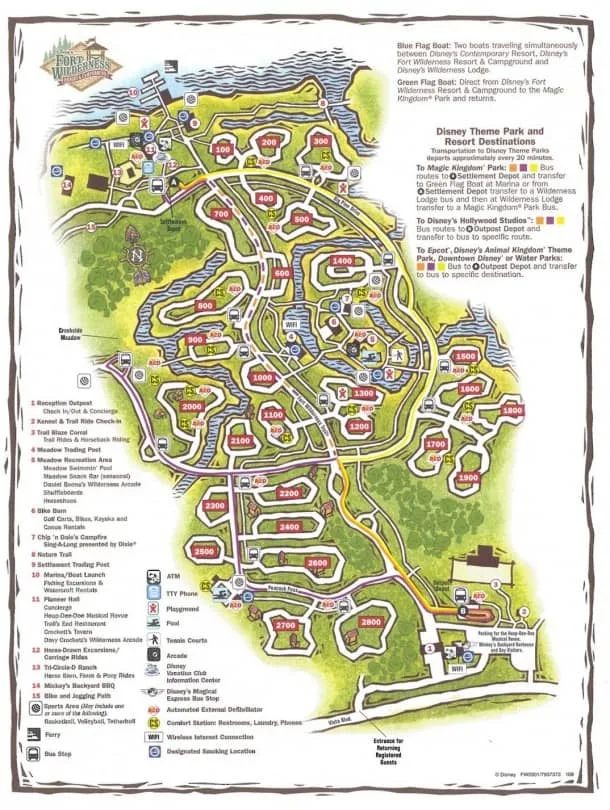 Fort Wilderness Campground map