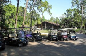 Golf carts are common at Fort Wilderness