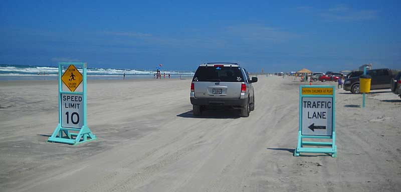 Driving on the beach in Daytona Beach, Florida