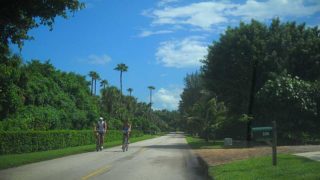 Biking Jupiter Island: Two lane road makes a good bike route.
