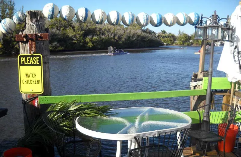 The view of the Barron River from Camelia Street Grill