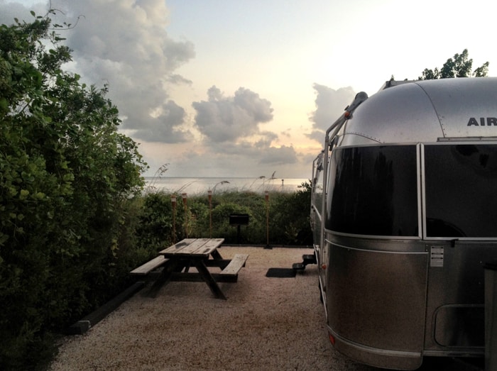 Oceanfront campsite at Curry Hammock State Park near Marathon in the Florida Keys