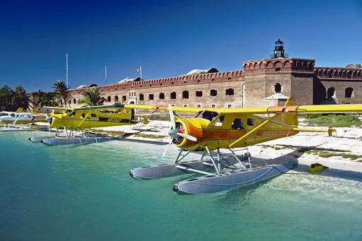 One mode of transportation to Fort Jefferson is by seaplane