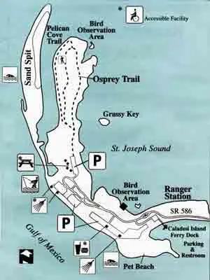 Honeymoon Island, Dunedin, park map