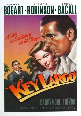 Romantic things to do in Florida: Visit Key Largo ane celebrate Bogie and Ball. Here's the Key Largo movie poster.