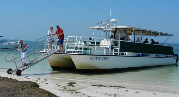 Boat to Anclote Key, a state park off Tarpon Springs