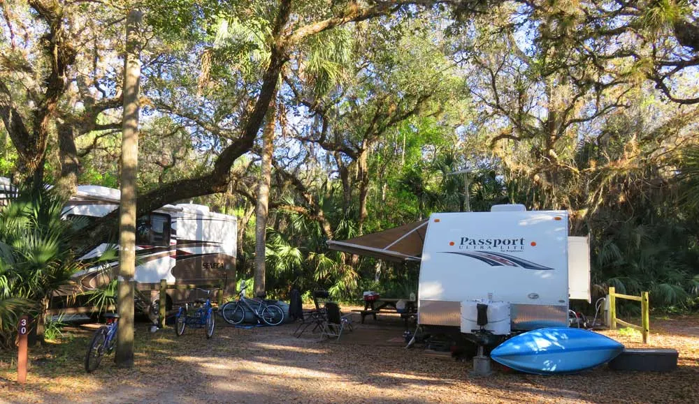 One of the original campgrounds, Old Prairie, at Myakka River State Park. 