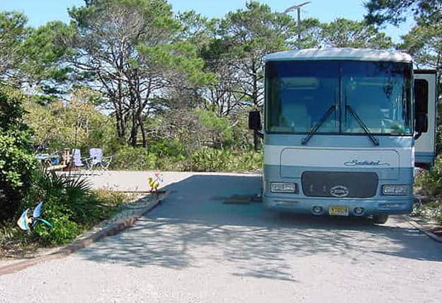 RV campsite at Florida's Henderson Beach State Park.