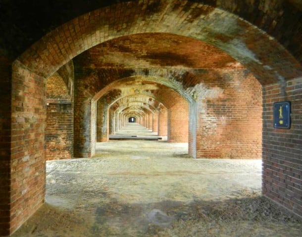 Dry Tortugas National Park camping: The interior of Fort Jefferson is so large that after the ferry leaves, you will feel absolutely alone here. (Photo: Bonnie Gross.)