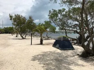 Waterfront tent sites at Big Pine Key Fishing Lodge