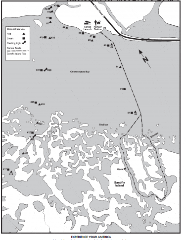 Map of Sandfly Key kayak trail.