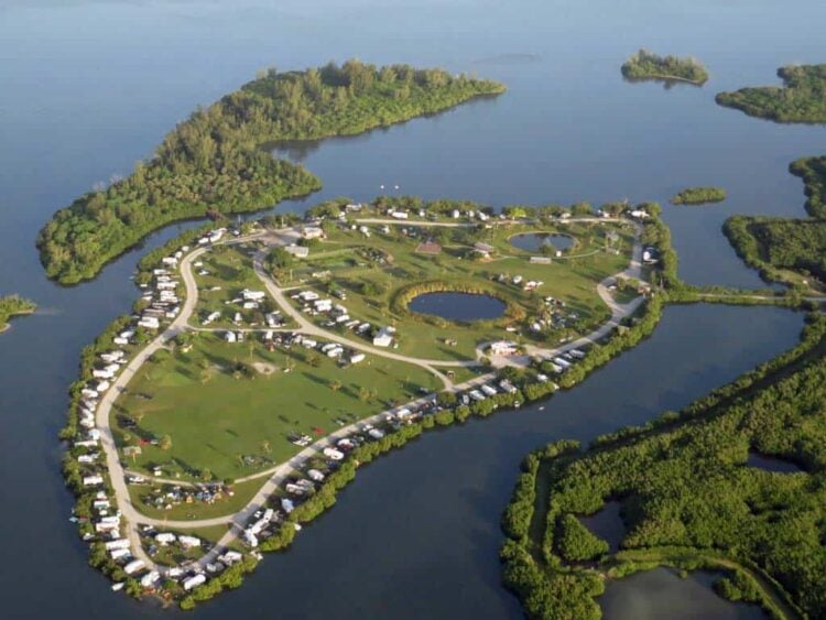 Long Point Park is a delightful island campground near Sebastian Inlet 2 Aerial photo of Long Point Park, Brevard County, FL