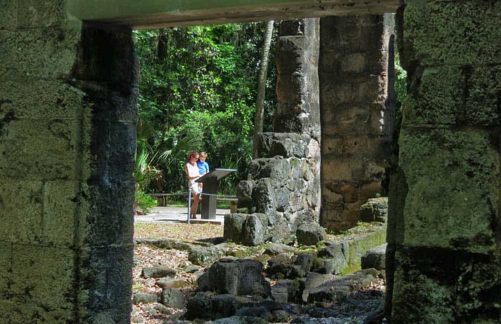 Excellent signage tells the story of Bulow Plantation Ruins Historic State Park in Flagler County.
