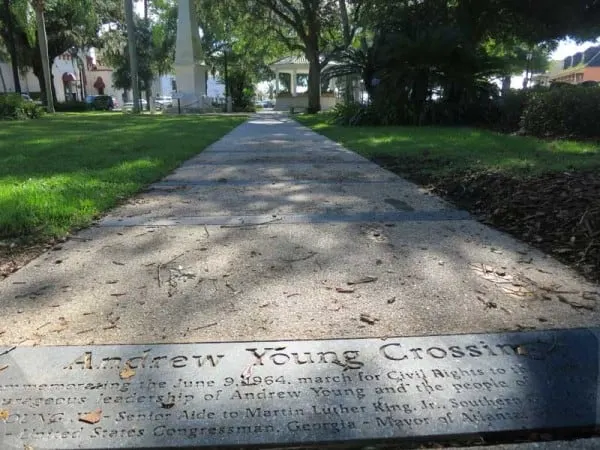 St. Augustine's Andrew Young Crossing marks a place where a hateful mob attacked a peaceful Civil rights march.