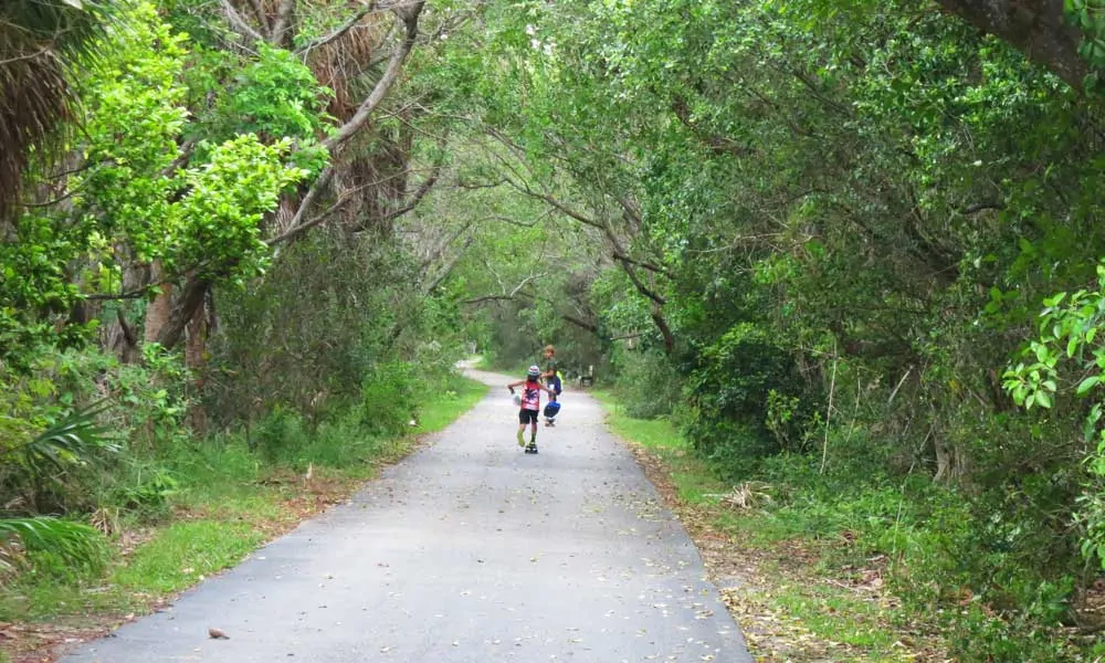 The paved bike path at Bill Baggs Cape Florida State Park on Key Biscayne.