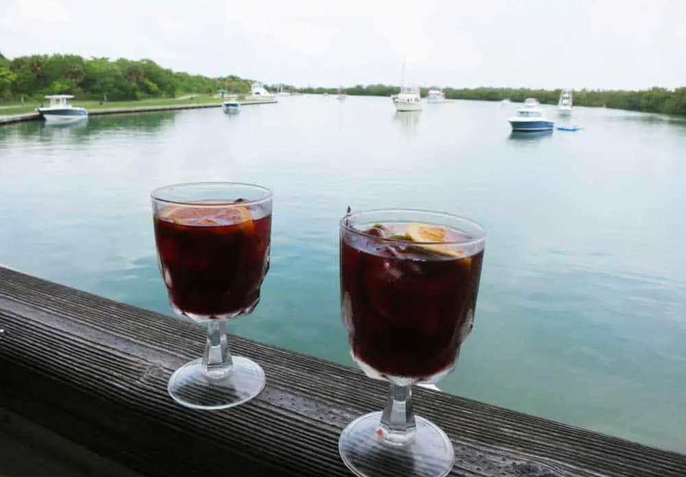Sangria at Boater's Grill at Bill Baggs Cape Florida State Park on Key Biscayne. 