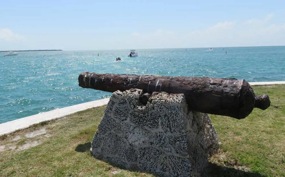 A cannon from the HMW Fowey, which sunk off Boca Chita in 1748. (Photo: Bonnie Gross)