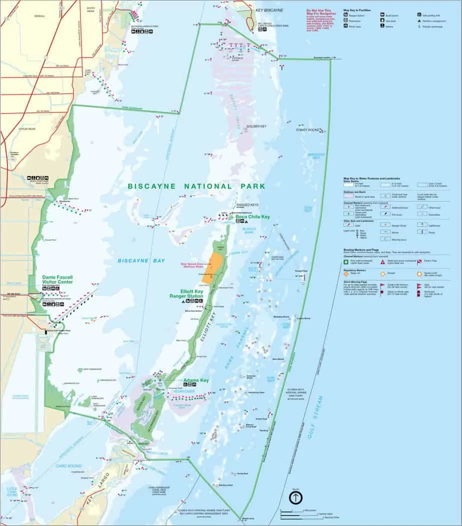Map of Biscayne National Park