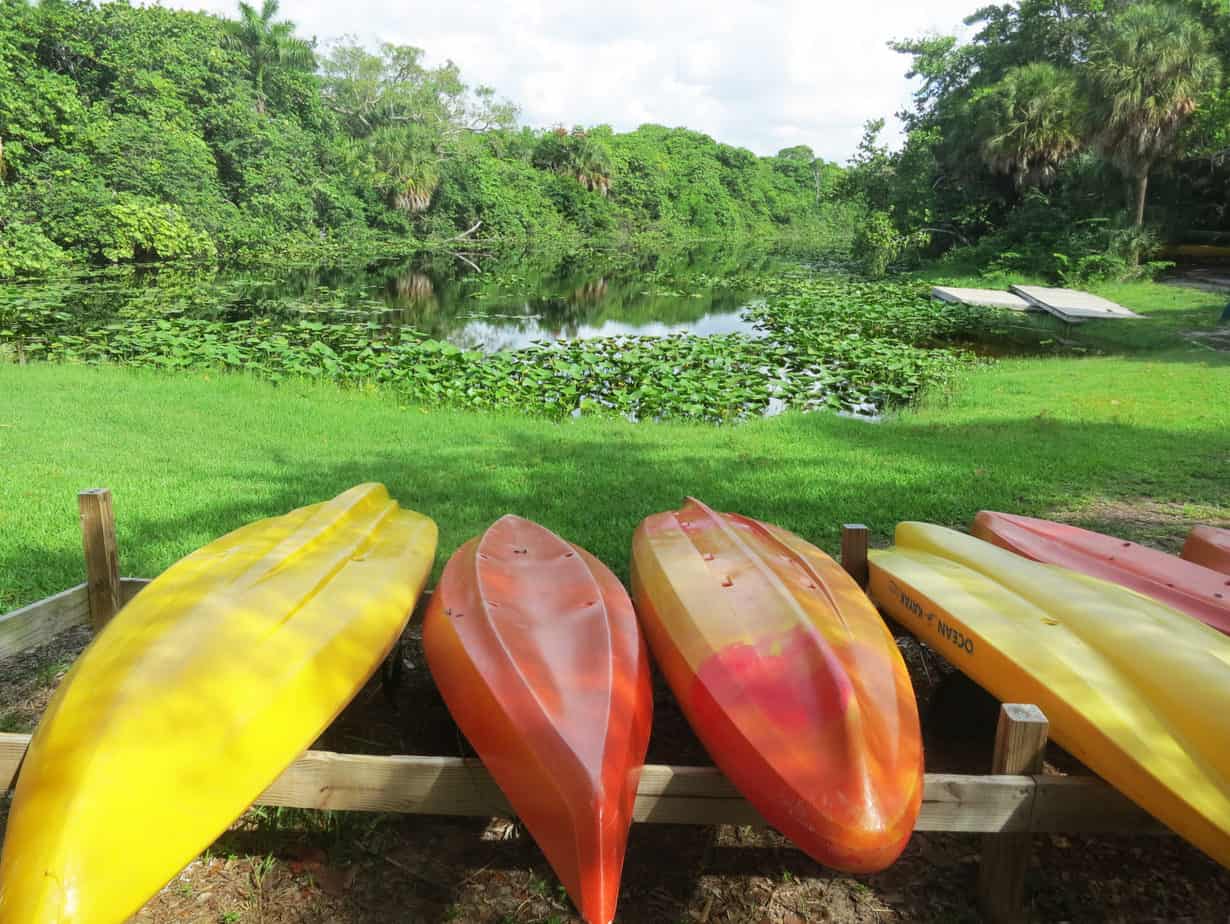 Kayaks at Hugh Taylor Birch State Park in Fort Lauderdale