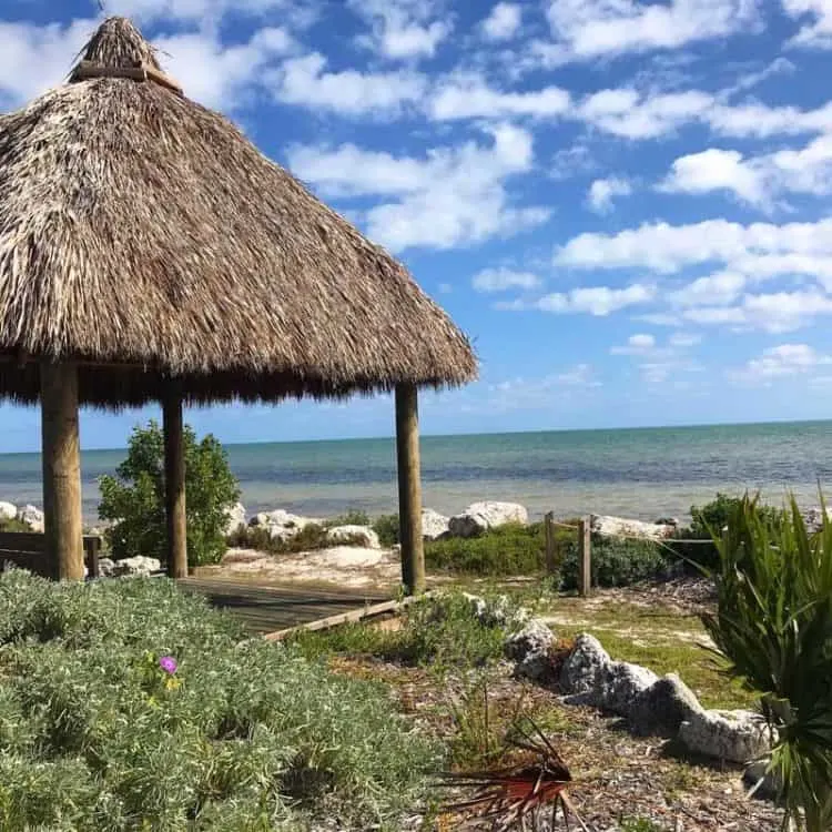 After Hurricane Irma in 2017, Long Key State Park built a picturesque chickee hut overlooking the beach. (Photo: Bonnie Gross)