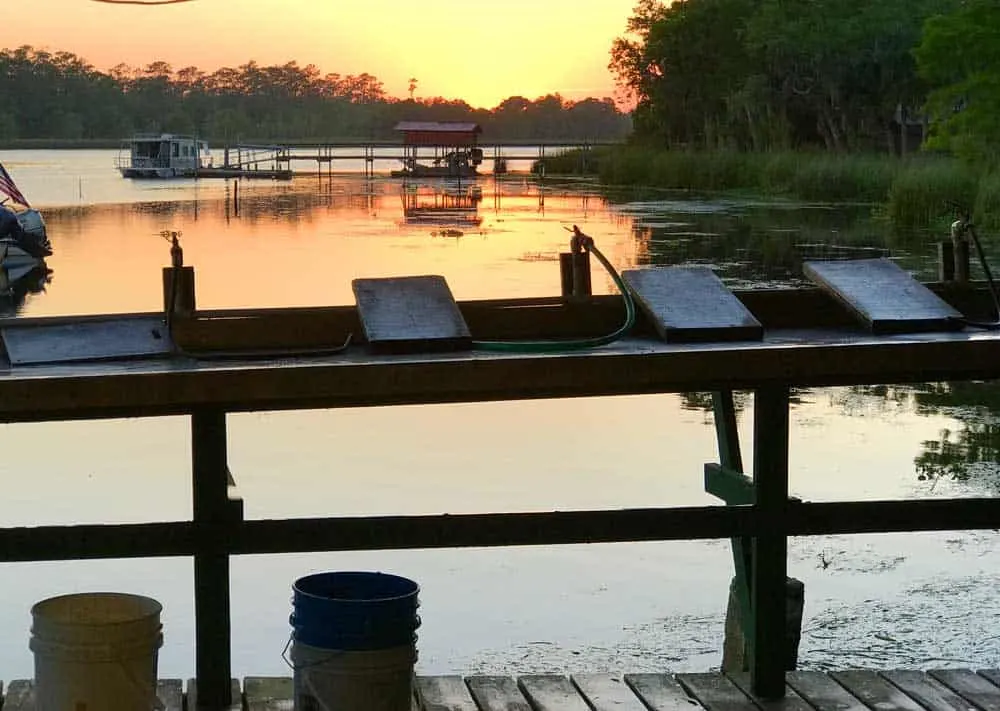 Sunset at the historic Shell Island Fish Camp. (Photo: Bonnie Gross)