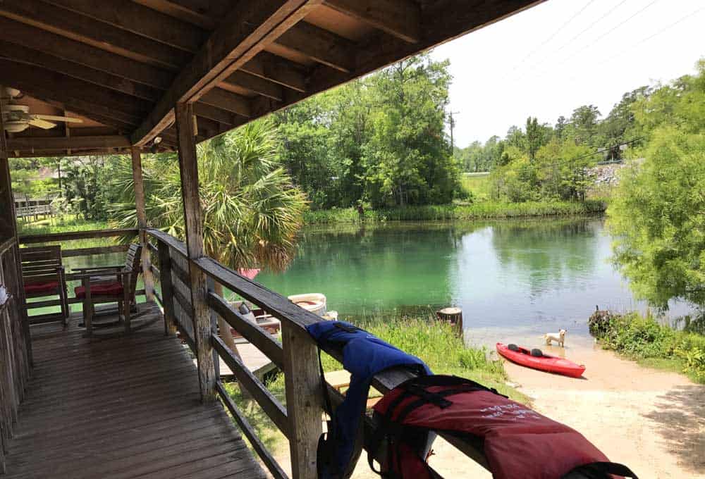 The view from the deck of the Wakulla River outfitter, T-n-T Hideaway, (Photo: Bonnie Gross)