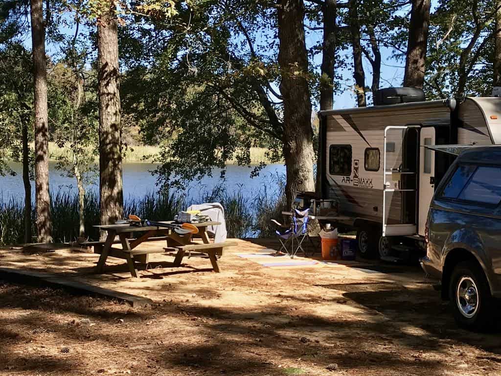 Our campsite at Three Rivers State Park