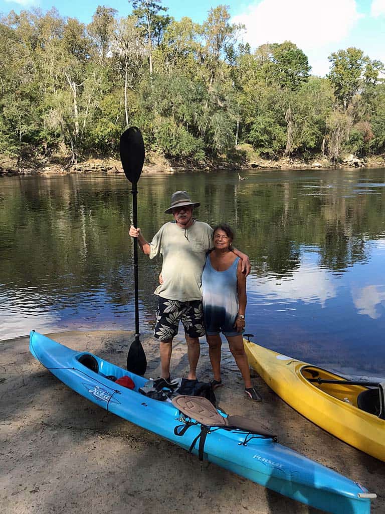 Bob and Kathy Rountree on the Suwannee River.