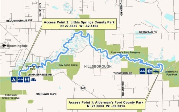 Alafia River Alafia map 2 Alafia River: Kayaking through tame rapids a half-hour from Tampa