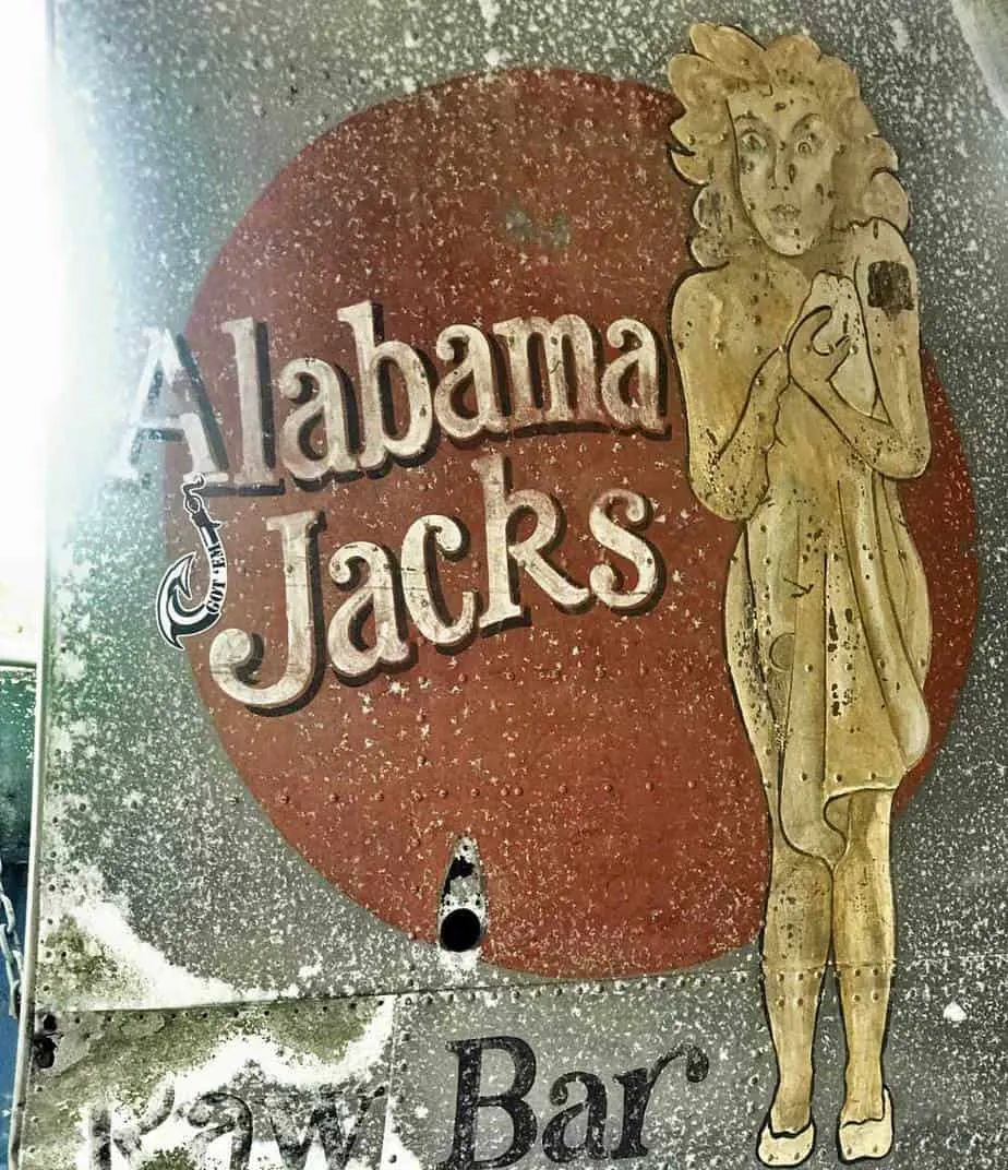 Vintage sign at Alabama Jack's on Card Sound Road. (Photo: Bonnie Gross)