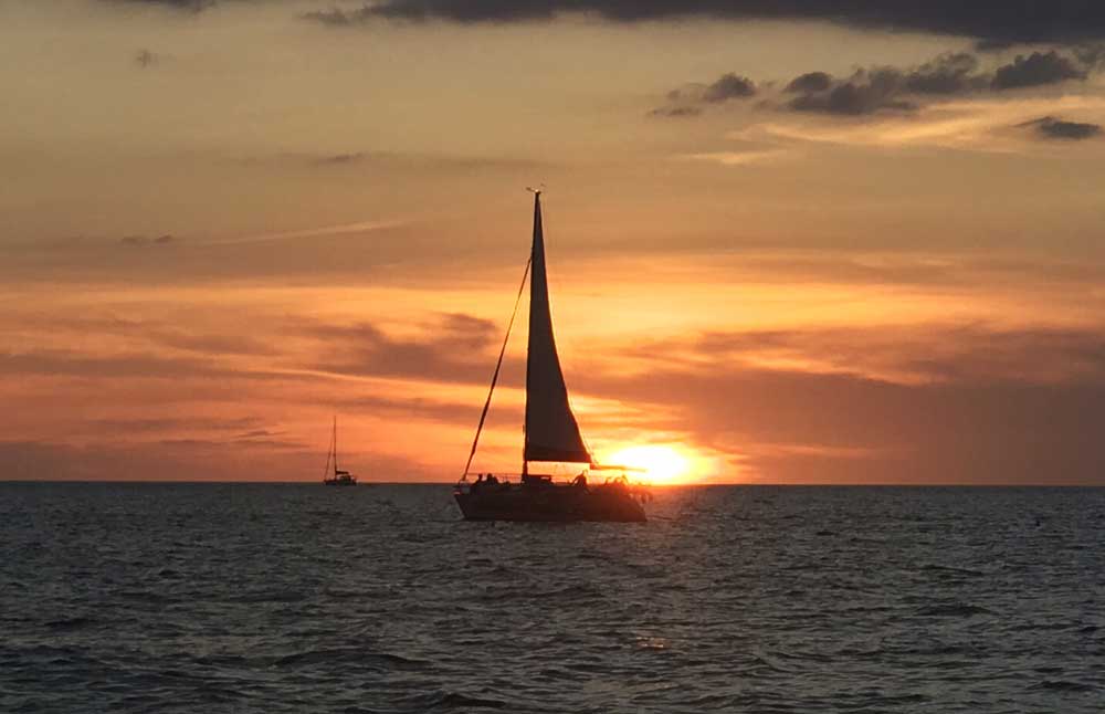 Sailboat with sunset on Casey Key.