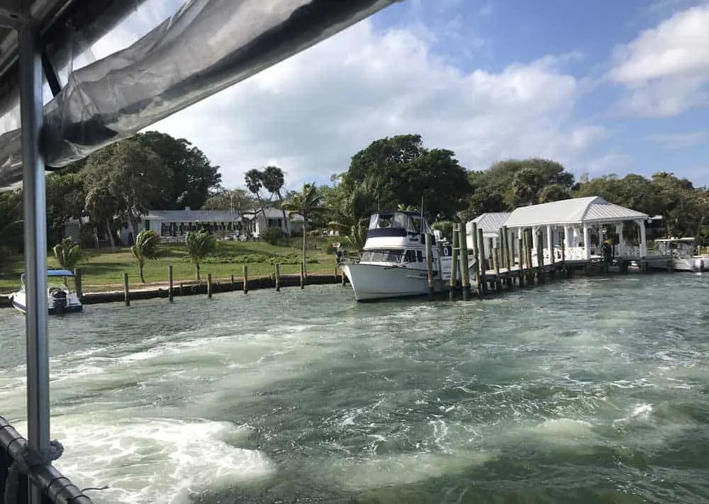 Cabbage Key seen from the departing Island Girl ferry. (Photo: Bonnie Gross)