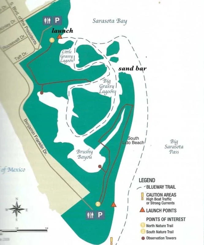Map of Lido Key Mangrove Trail