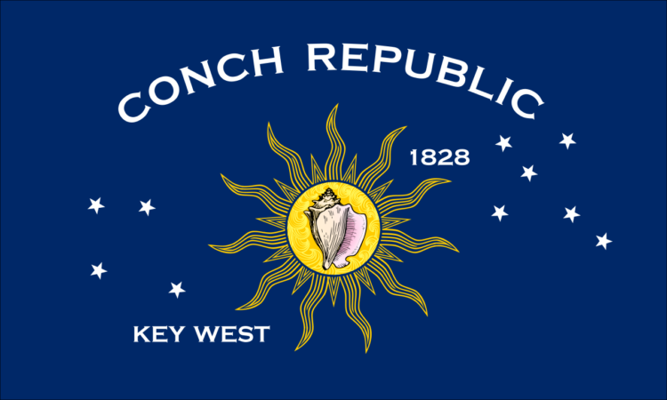 Conch Republic flag, created when residents of Key West declared themselves an independent nation. The Conch Republic celebrates Independence Day every April 23.