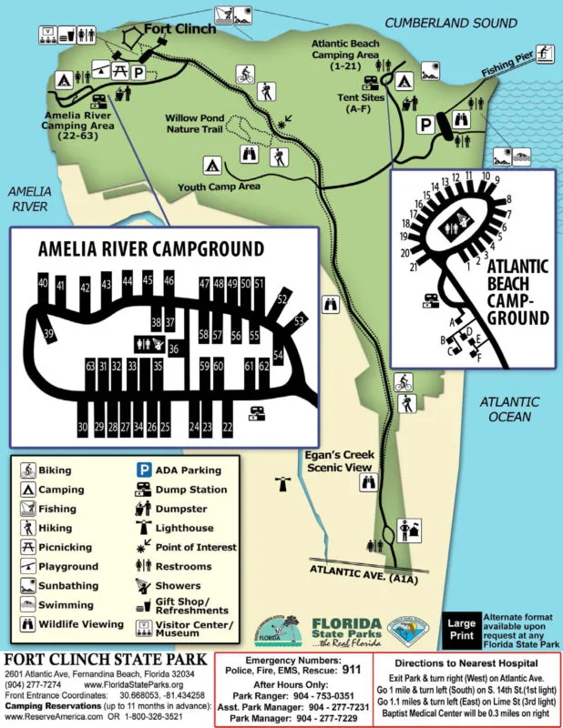 fort clinch state park 2022 2 fort clinch camping map Fort Clinch: Worth a drive to explore Amelia Island park with all sorts of fun