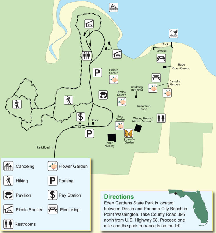 Eden Gardens State Park map